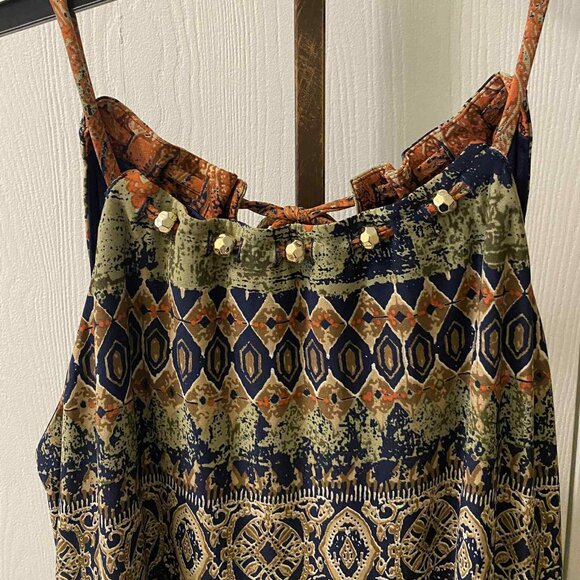 🌿 Cato NWT Boho Maxi Dress – Size 22/24WP | Tie-Back & Side Slits 🌿 - Picture 1 of 8